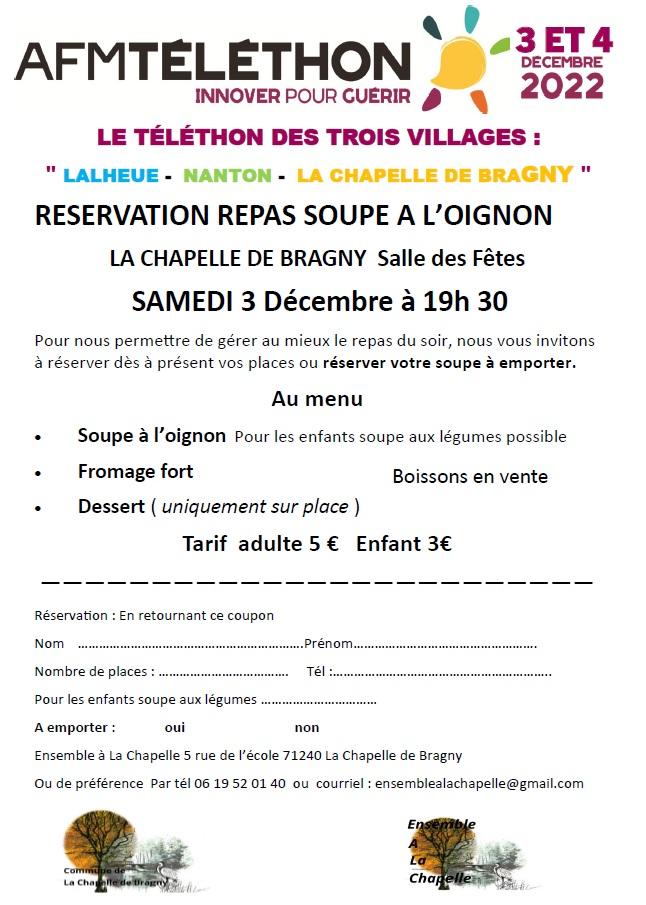 Reservation soupe a l oignon